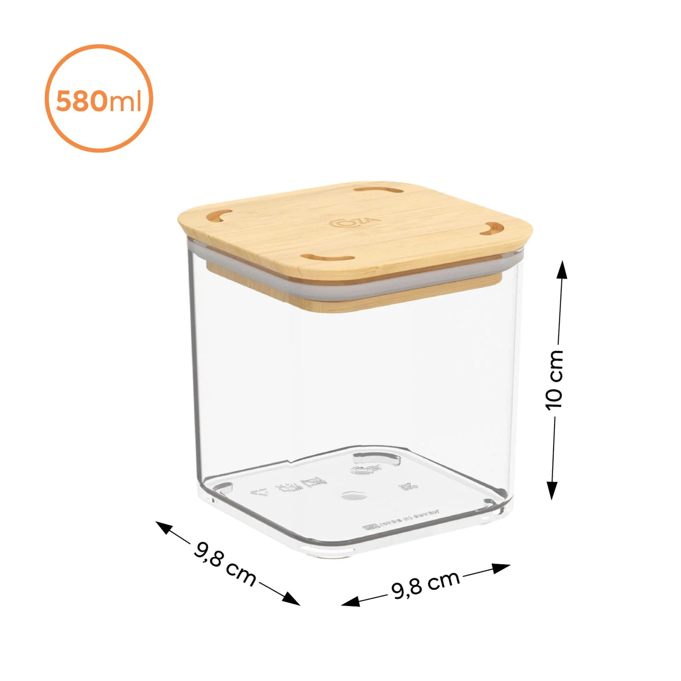 Pote Hermético de Vidro com Tampa de Bambu 580ml Coleção Potes Herméticos- Pote Hermético de Vidro com Tampa de Bambu 580ml Design & Casa