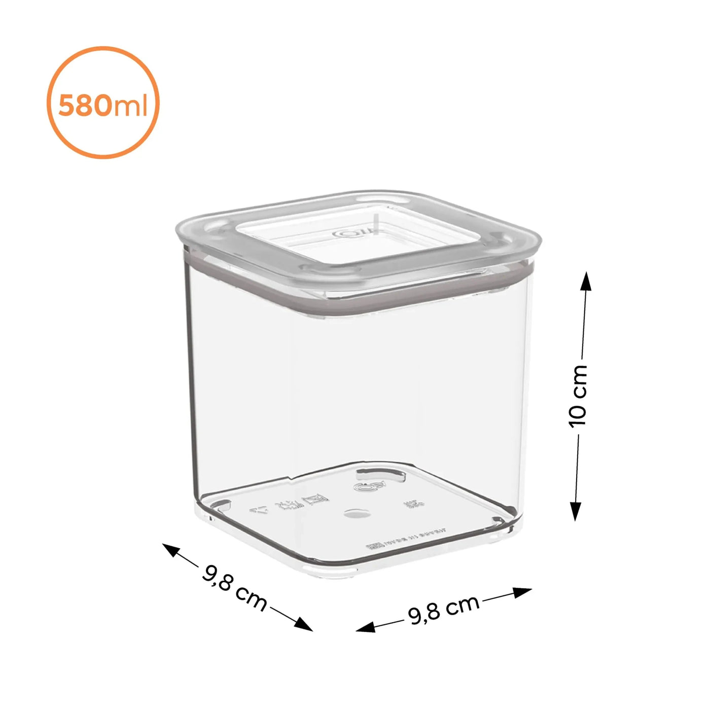 Pote Hermético Transparente com Vedação 580ml Coleção Pote Hermético- Pote Hermético Transparente com Vedação 580ml Design & Casa