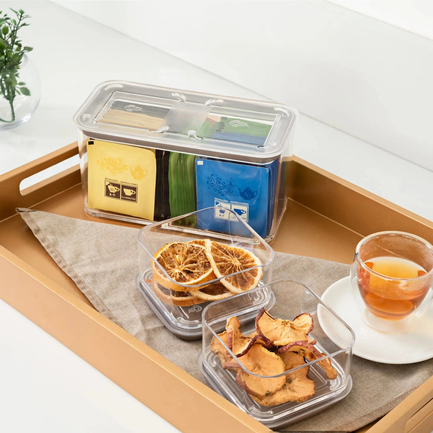 Pote Hermético Transparente Retangular com Vedação 1,3L Coleção Potes Herméticos- Pote Hermético Transparente Retangular com Vedação 1,3L Design & Casa