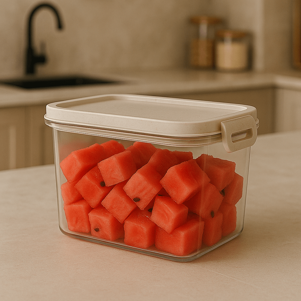 Pote Hermético Trava Mais Cristal Retangular 1,2L Pote Hermético Trava Mais Cristal Retangular 1,2L Design & Casa