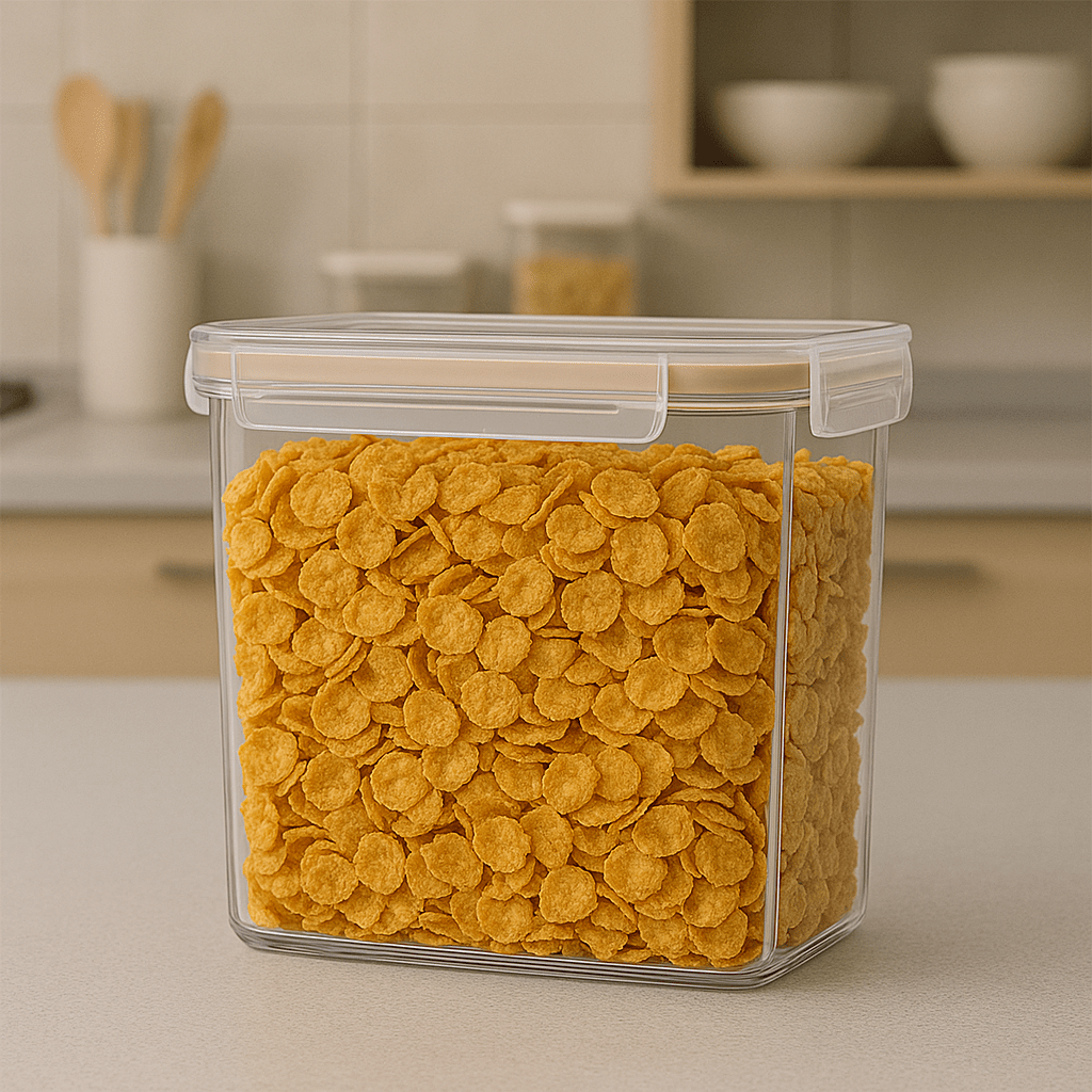 Pote Hermético Trava Mais Cristal Retangular 3L Pote Hermético Trava Mais Cristal Redondo 3L Design & Casa