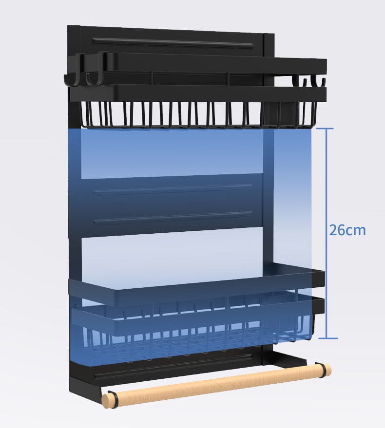Prateleira Magnética Com Ganchos Para Geladeira Prateleira Magnética Com Ganchos Para Geladeira LightHousi