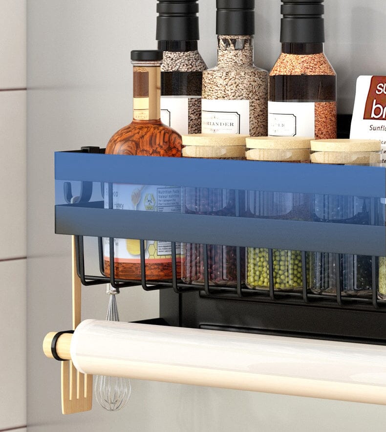 Prateleira Magnética Com Ganchos Para Geladeira Prateleira Magnética Com Ganchos Para Geladeira LightHousi