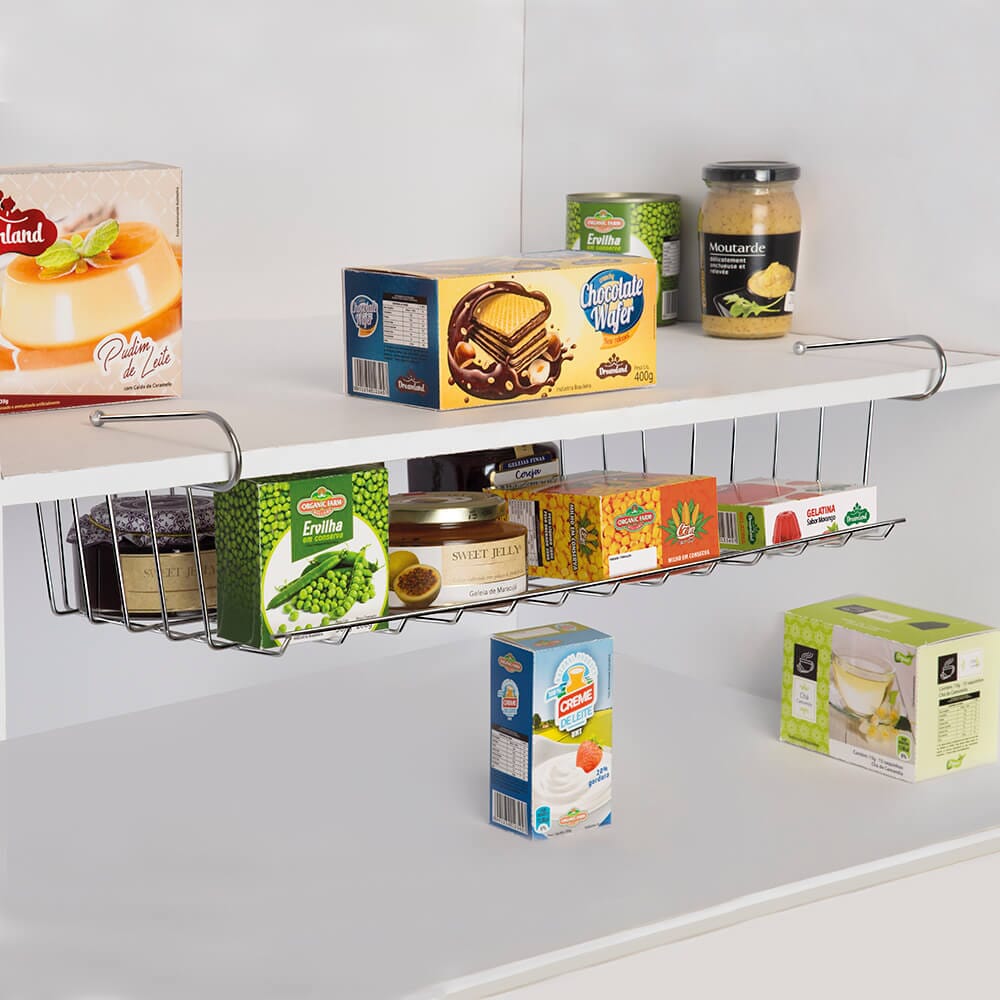Prateleira Organizadora De Encaixar 48cm Cromado Prateleira Organizadora De Encaixar Branca Design & Casa Cromado