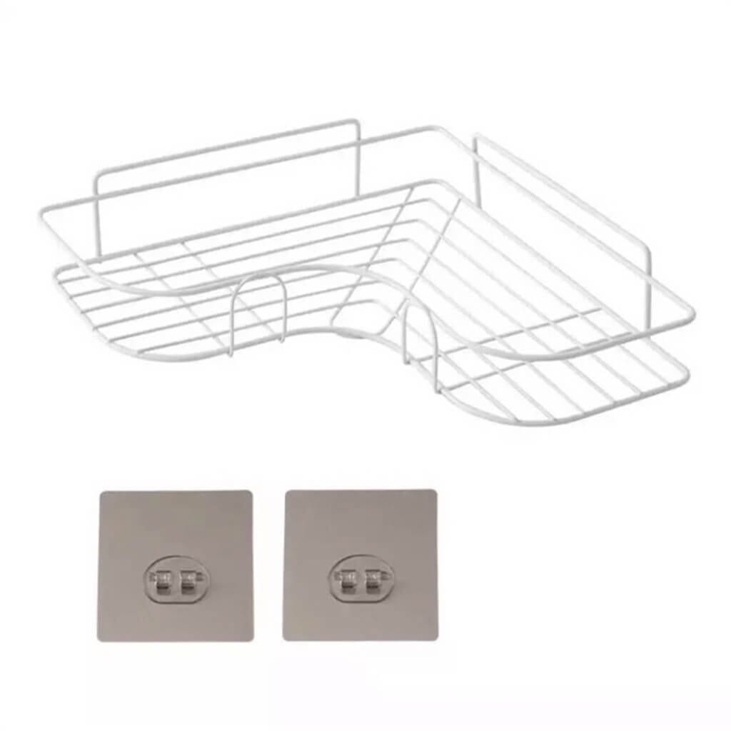 Prateleira para Banheiro com Fixação por Gancho Adesivo Prateleira para Banheiro com Fixação por Gancho Adesivo Design & Casa Triângulo - Branco