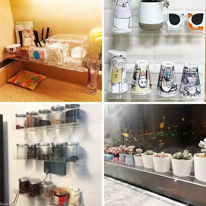 Prateleira Suspensa de Acrílico Prateleira Suspensa de Acrílico Design & Casa