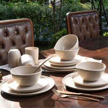 Prato de Sobremesa Vivant Areia Coleção Mesa Posta- Prato de Sobremesa Vivant Areia Design & Casa