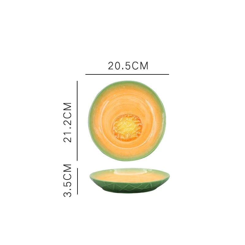 Prato Decorado em Cerâmica Frutas Design & Casa Melão