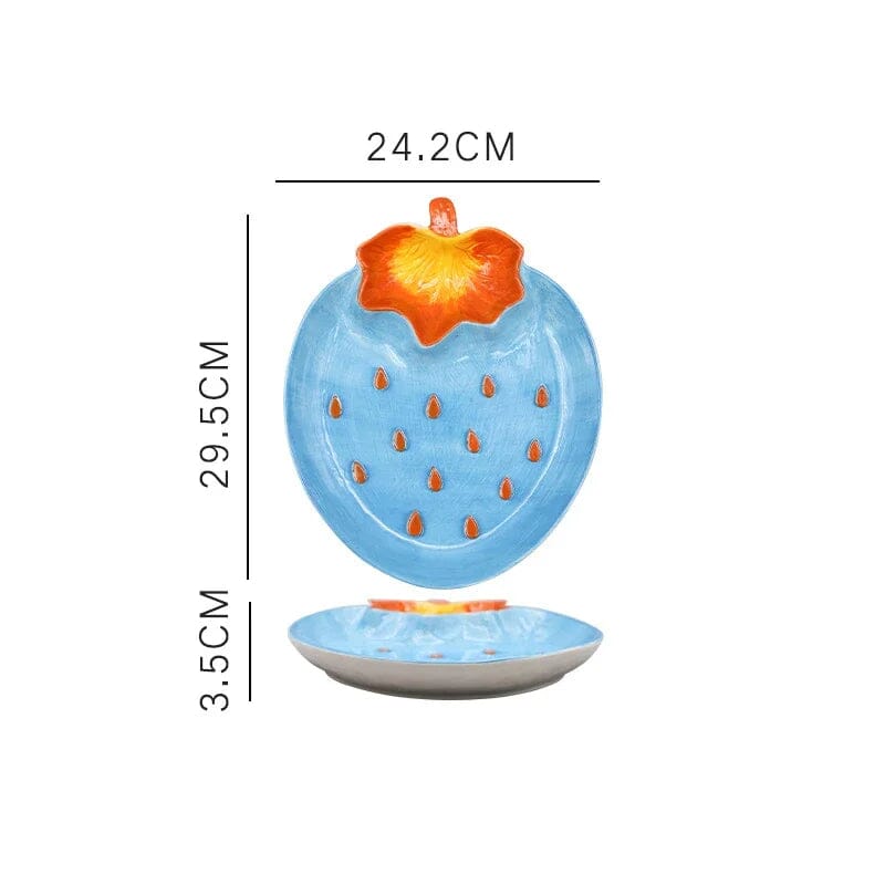 Prato Decorado em Cerâmica Frutas Design & Casa Mirtilo