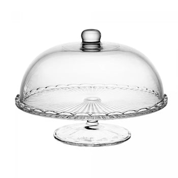 Prato para Bolo com Pé de Vidro e Tampa Bangkok 29cm x 21cm - Wolff Design & Casa