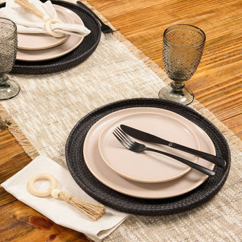 Prato Raso Vivant Areia Coleção Mesa Posta- Prato Raso Vivant Areia Design & Casa