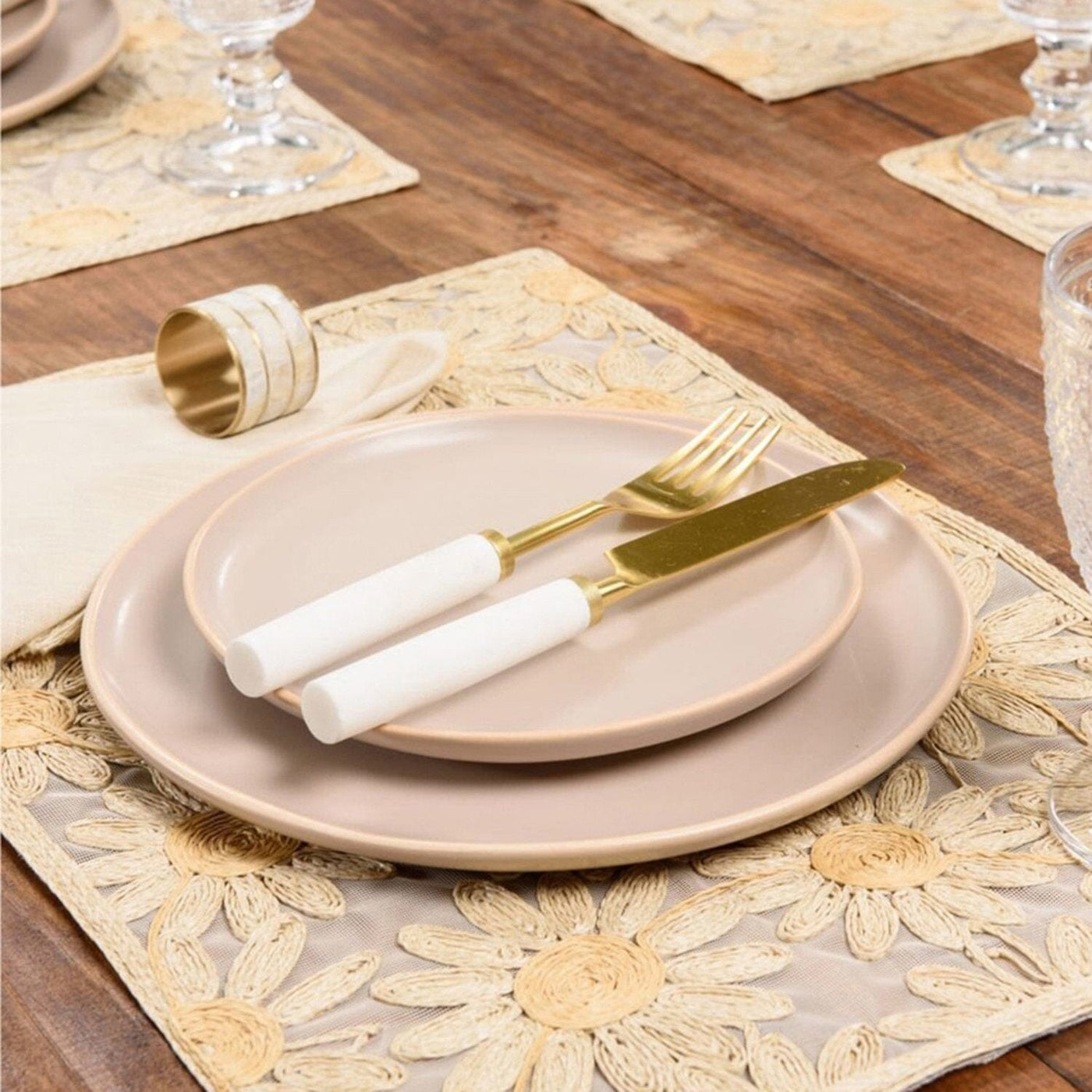 Prato Raso Vivant Areia Coleção Mesa Posta- Prato Raso Vivant Areia Design & Casa