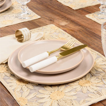 Prato Raso Vivant Areia Coleção Mesa Posta- Prato Raso Vivant Areia Design & Casa