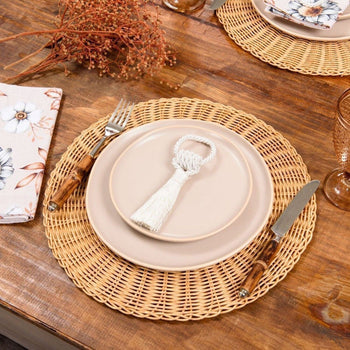 Prato Raso Vivant Areia Coleção Mesa Posta- Prato Raso Vivant Areia Design & Casa