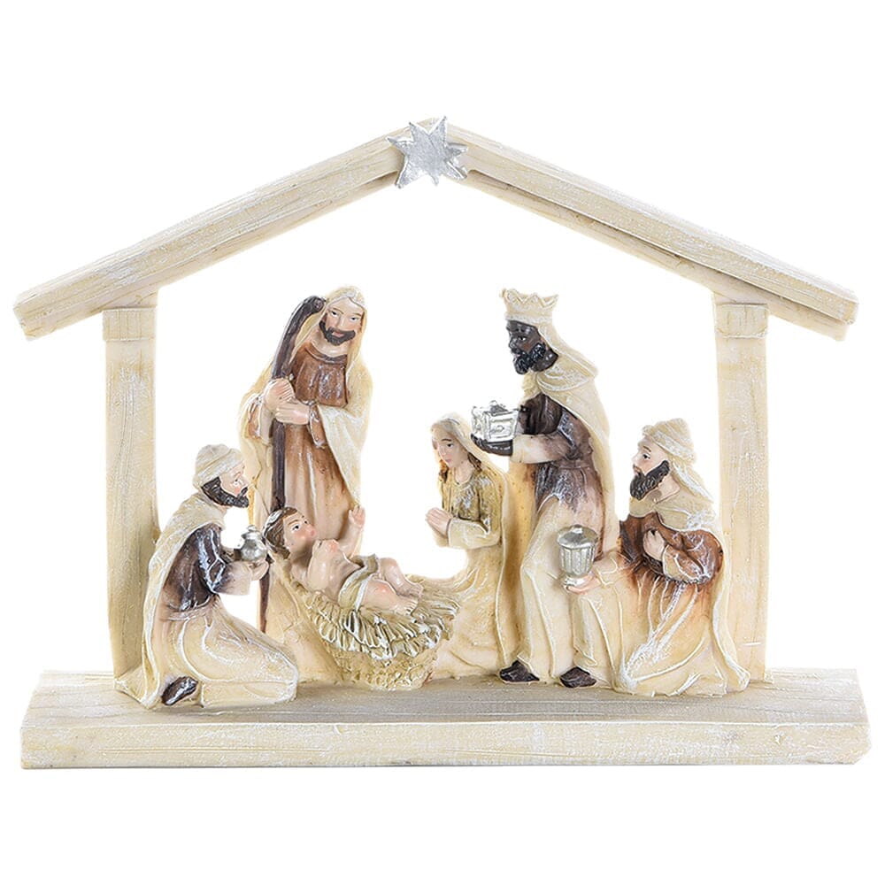 Presépio Natalino Decoração de Natal Sagrada Familia Em Resina Design & Casa