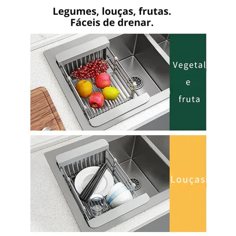 Rack de Pia de Cozinha Drenagem Versátil Rack de Pia de Cozinha Drenagem Versátil Design & Casa