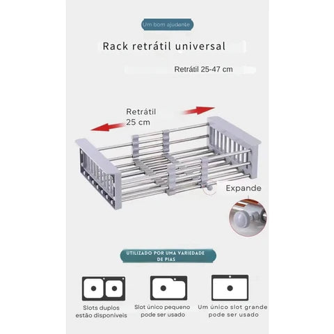 Rack de Pia de Cozinha Drenagem Versátil Rack de Pia de Cozinha Drenagem Versátil Design & Casa