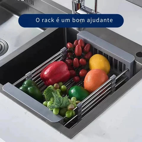 Rack de Pia de Cozinha Drenagem Versátil Rack de Pia de Cozinha Drenagem Versátil Design & Casa PRATEADO