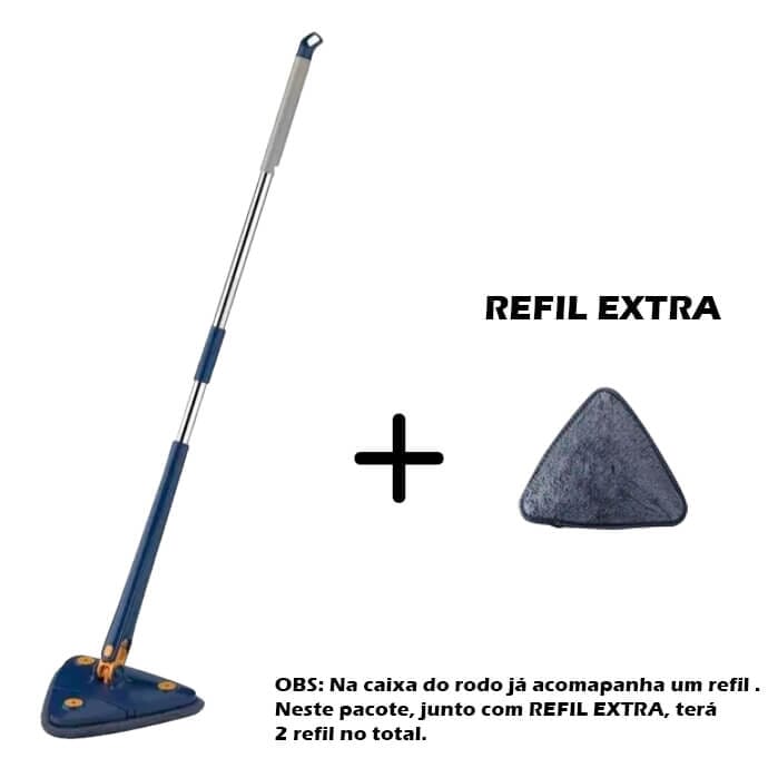 Rodo de Limpeza Mop Giratório 360° Rodo de Limpeza Mop Giratório 360° Design & Casa 1 Rodo Azul + 1 Refil