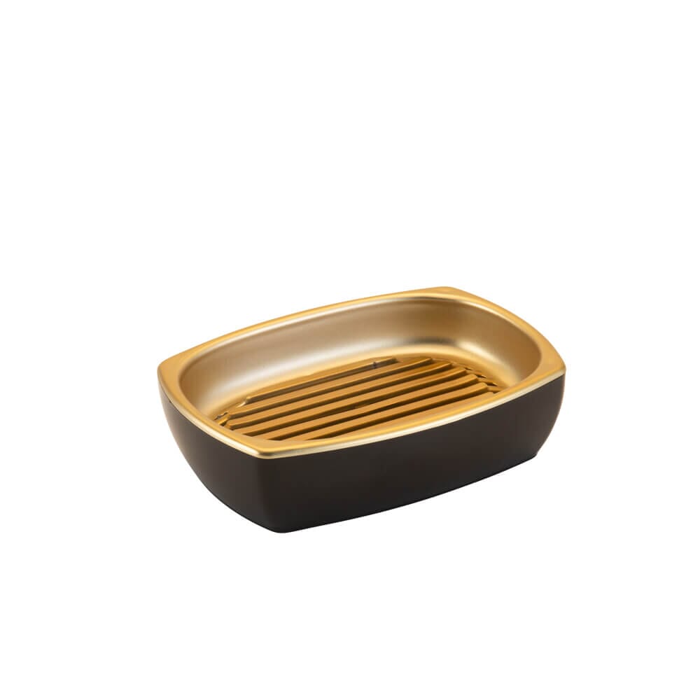 Saboneteira Para Banheiro Com Base Removível Saboneteira Para Banheiro Com Base Removível Design & Casa Preto/Dourado