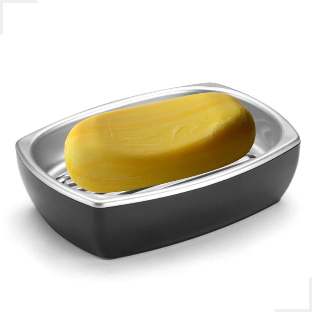 Saboneteira Para Banheiro Com Base Removível Saboneteira Para Banheiro Com Base Removível Design & Casa Preto/Prata