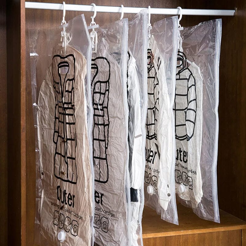 Saco A Vácuo Para Roupas Com Cabide Coleção Organização - Saco A Vácuo Para Roupas Com Cabide LightHousi