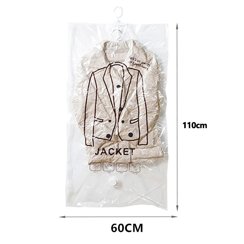 Saco A Vácuo Para Roupas Com Cabide Coleção Organização - Saco A Vácuo Para Roupas Com Cabide LightHousi 60x110cm