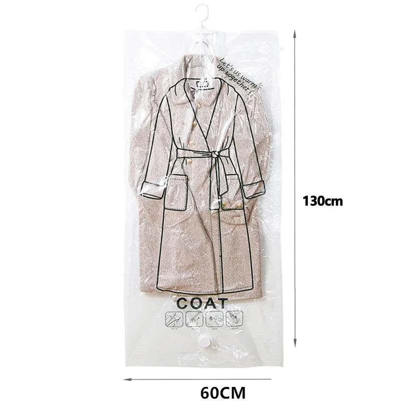 Saco A Vácuo Para Roupas Com Cabide Coleção Organização - Saco A Vácuo Para Roupas Com Cabide LightHousi 60x130cm