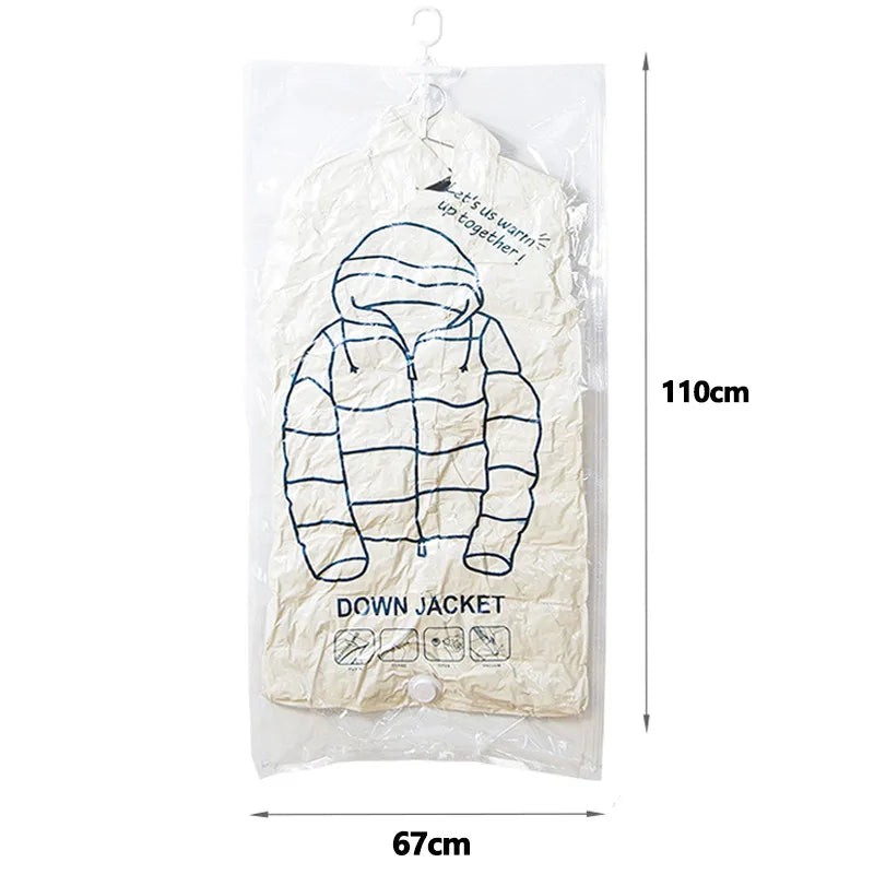 Saco A Vácuo Para Roupas Com Cabide Coleção Organização - Saco A Vácuo Para Roupas Com Cabide LightHousi 67x110cm