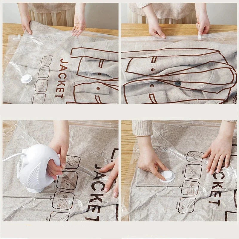 Saco A Vácuo Para Roupas Com Cabide Coleção Organização - Saco A Vácuo Para Roupas Com Cabide LightHousi