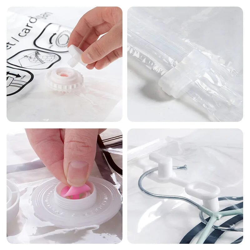 Saco A Vácuo Para Roupas Com Cabide Coleção Organização - Saco A Vácuo Para Roupas Com Cabide LightHousi