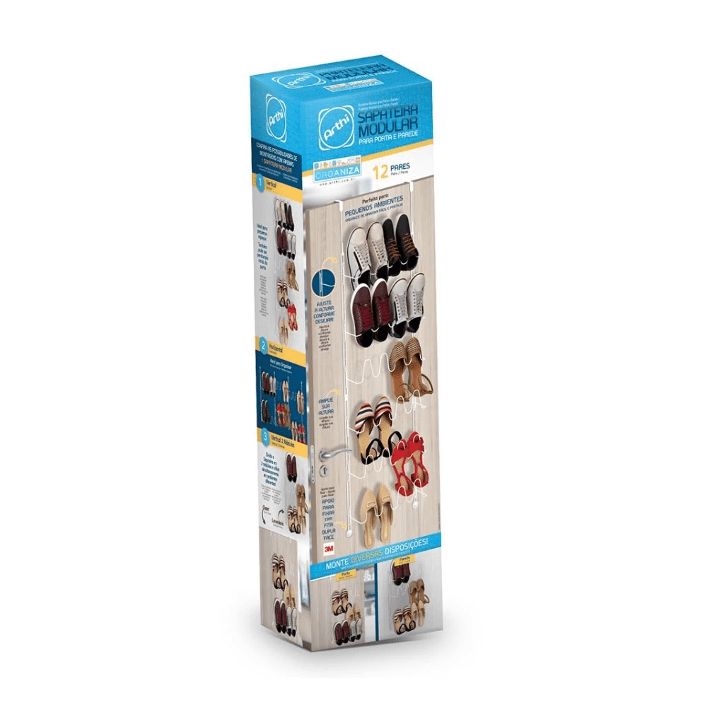 Sapateira Modular 12 Lugares para Porta Coleção Closet- Sapateira Modular 12 Lugares para Porta Design & Casa