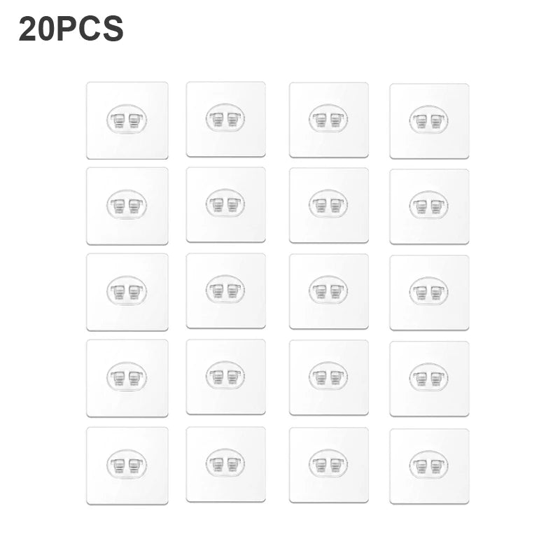 Seamless Adhesive Hooks Transparent Home Acrylic Strong Self Adhesive Hooks Bathroom Kitchen Claw Buckle Hanger Wall Hang Shelf Design & Casa 20PCS-Type A