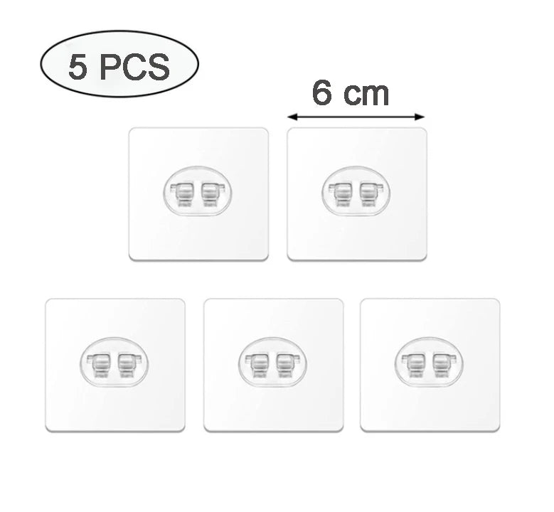 Seamless Adhesive Hooks Transparent Home Acrylic Strong Self Adhesive Hooks Bathroom Kitchen Claw Buckle Hanger Wall Hang Shelf Design & Casa 5PCS-Type A