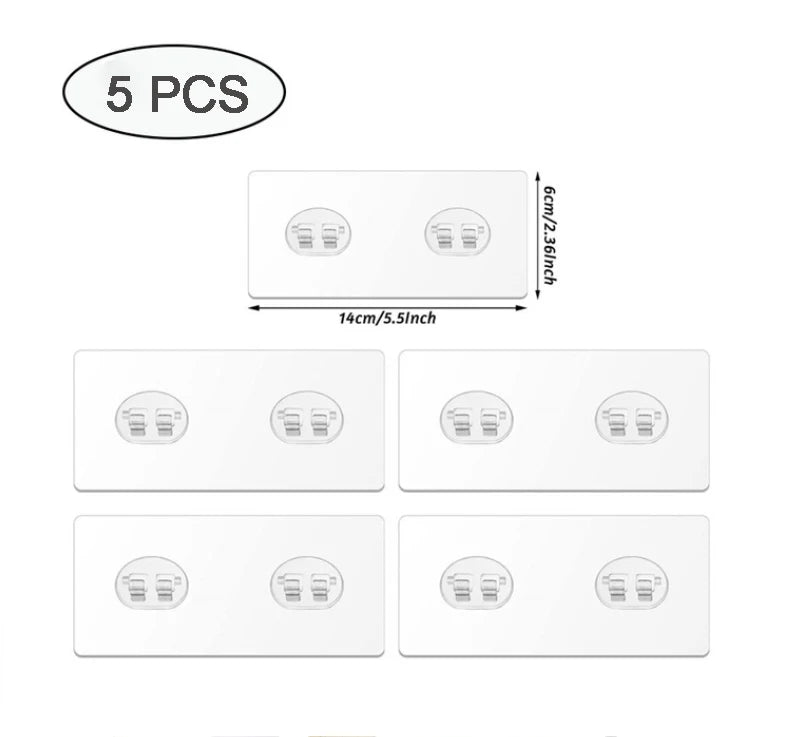Seamless Adhesive Hooks Transparent Home Acrylic Strong Self Adhesive Hooks Bathroom Kitchen Claw Buckle Hanger Wall Hang Shelf Design & Casa 5PCS-Type B