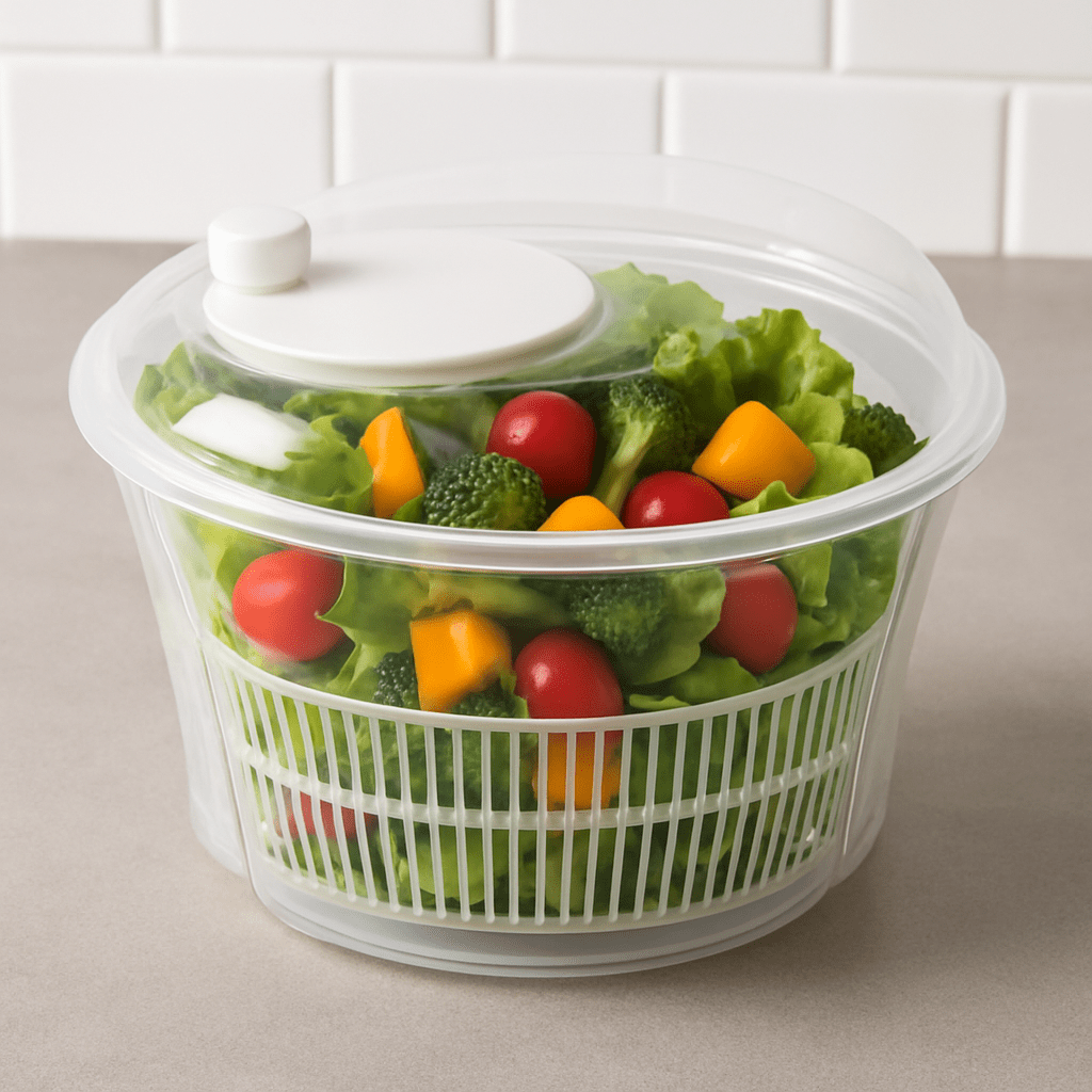 Secador de Salada e Folhas com Manivela Giratória – 4,5 Litros Coleção Cozinha> Utensílios- Secador de Salada e Folhas com Manivela Giratória – 4,5 Litros Design & Casa