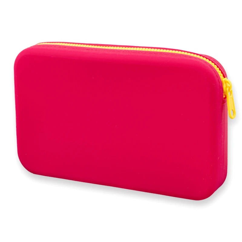 Square Silicone Cosmetic Storage Bag Large Capacity Travel Makeup Brush Holder Portable Cosmetic Waterproof Organizer Design & Casa Red