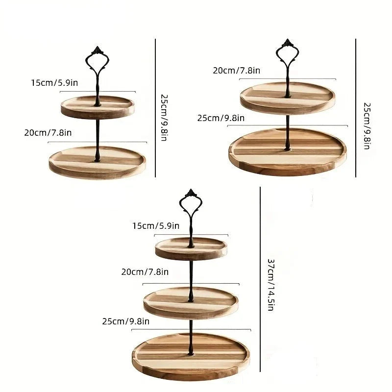 Suporte Para Doces 3 Andares De Madeira Coleção Decoração - Suporte Para Doces 3 Andares De Madeira LightHousi