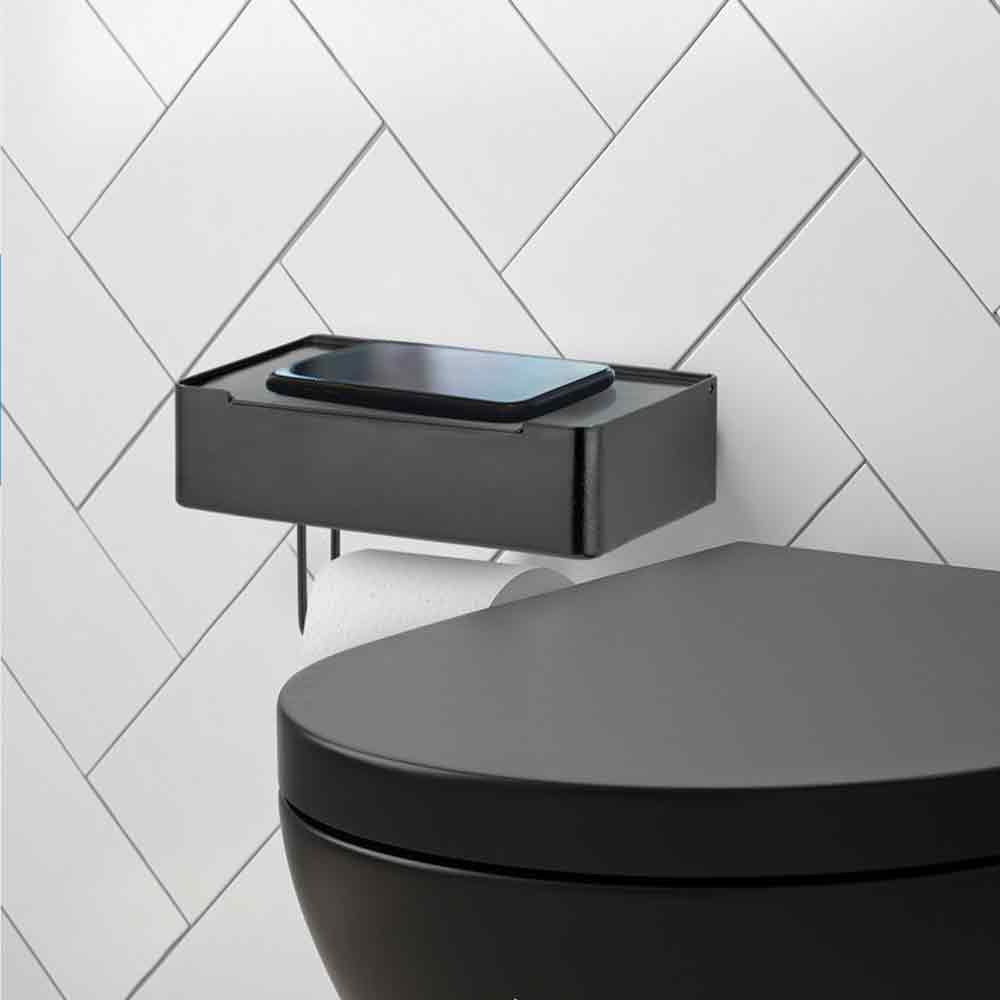 Suporte Para Papel Higiênico com Porta Lenços Umedecidos Suporte Para Papel Higiênico Com Fixação Por Sucção Ventosa Design & Casa
