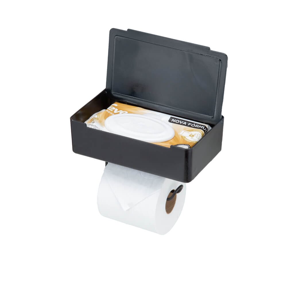 Suporte Para Papel Higiênico com Porta Lenços Umedecidos Suporte Para Papel Higiênico Com Fixação Por Sucção Ventosa Design & Casa