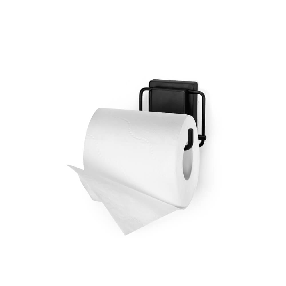 Suporte Para Papel Higiênico Preto Com Fixação Por Sucção Ventosa Suporte Para Papel Higiênico Com Fixação Por Sucção Ventosa Design & Casa