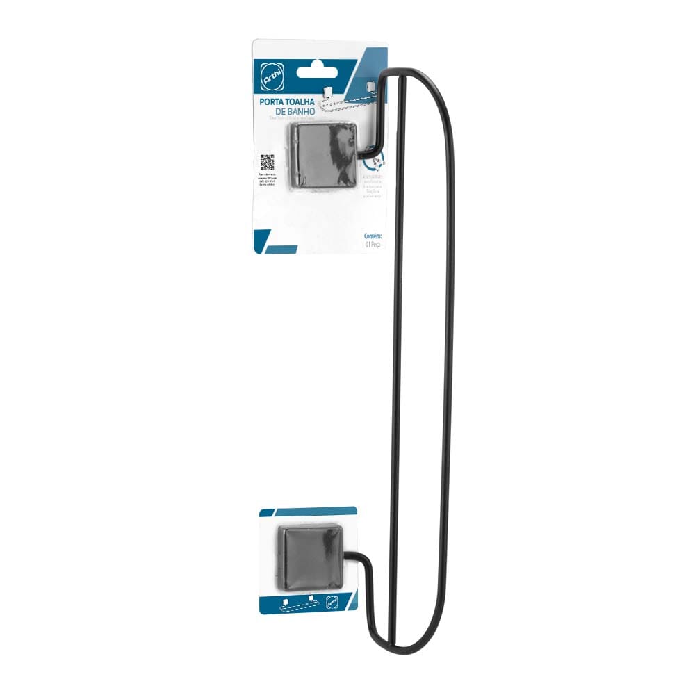Suporte Para Toalha De Banho Duplo Preto Suporte Para Toalha De Banho Duplo Preto Design & Casa