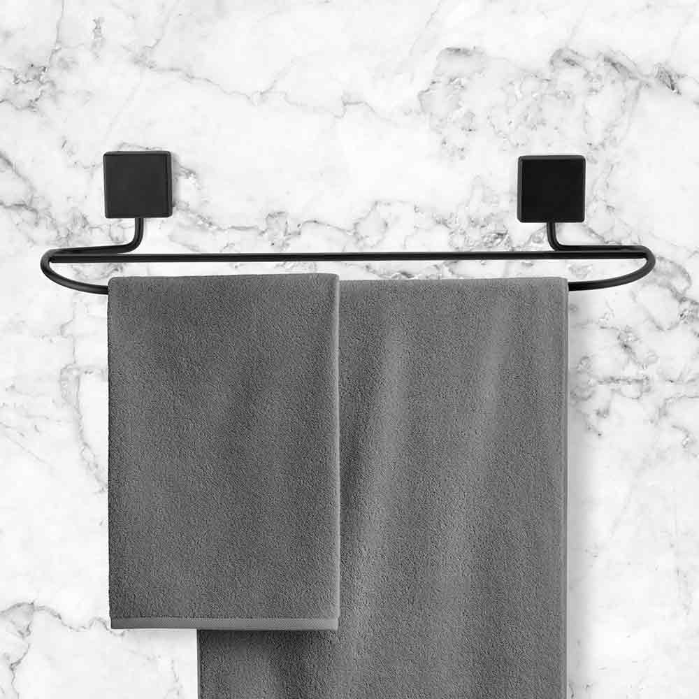 Suporte Para Toalha De Banho Duplo Preto Suporte Para Toalha De Banho Duplo Preto Design & Casa Preto