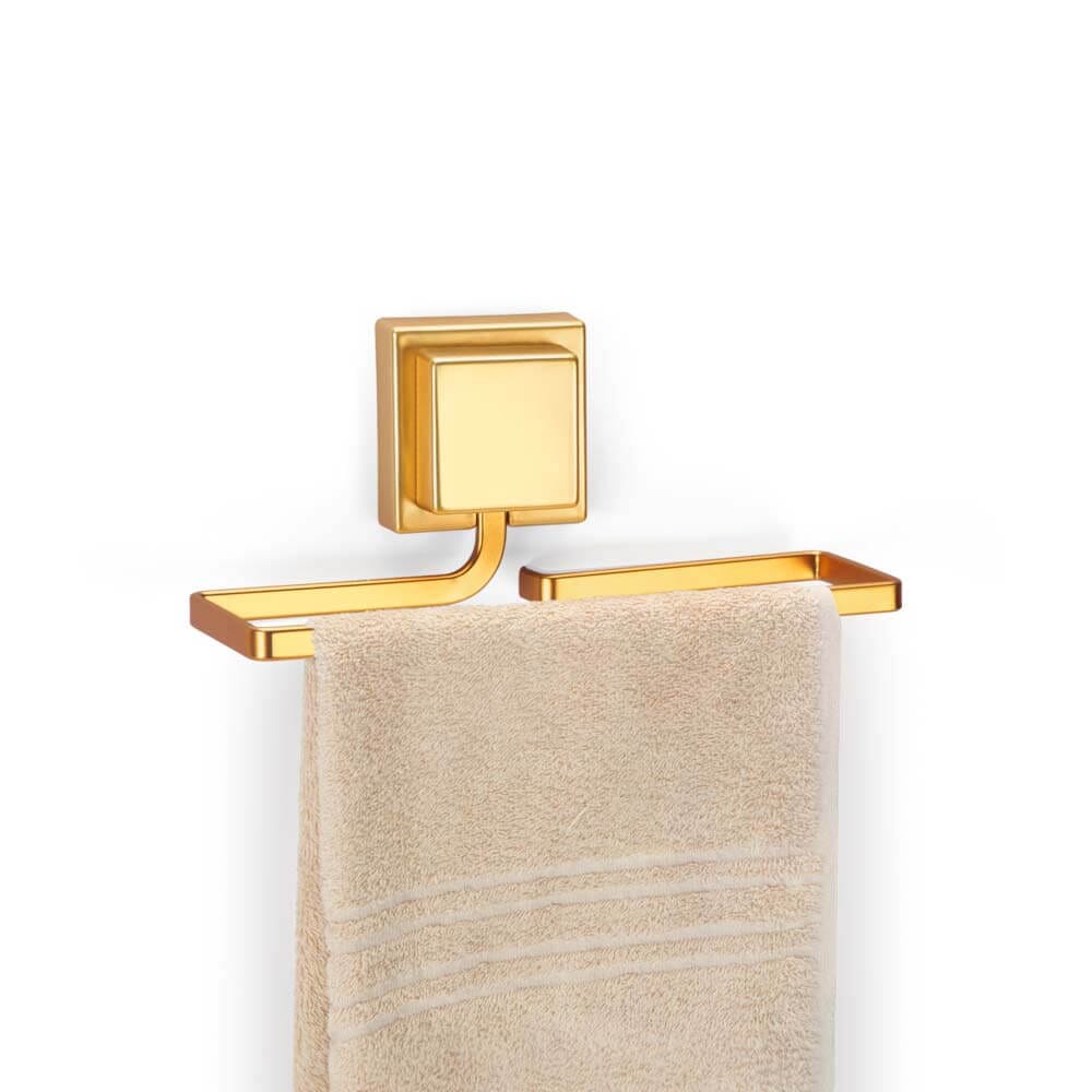 Suporte para Toalha de Rosto Adesivo Dourado Suporte para Toalha de Rosto Adesivo Dourado Design & Casa
