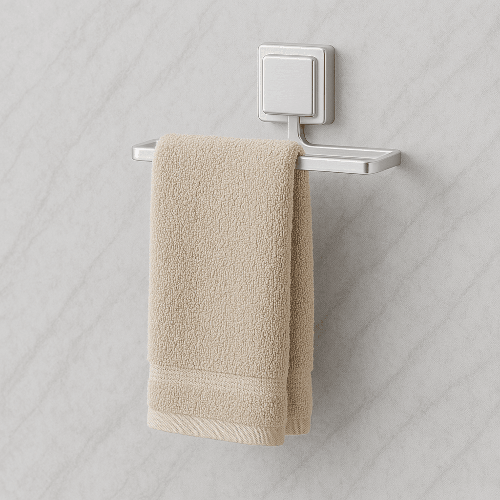 Suporte para Toalha de Rosto Com Fixação por Sucção Ventosa Cromado Suporte para Toalha de Rosto Com Fixação por Sucção Ventosa Design & Casa