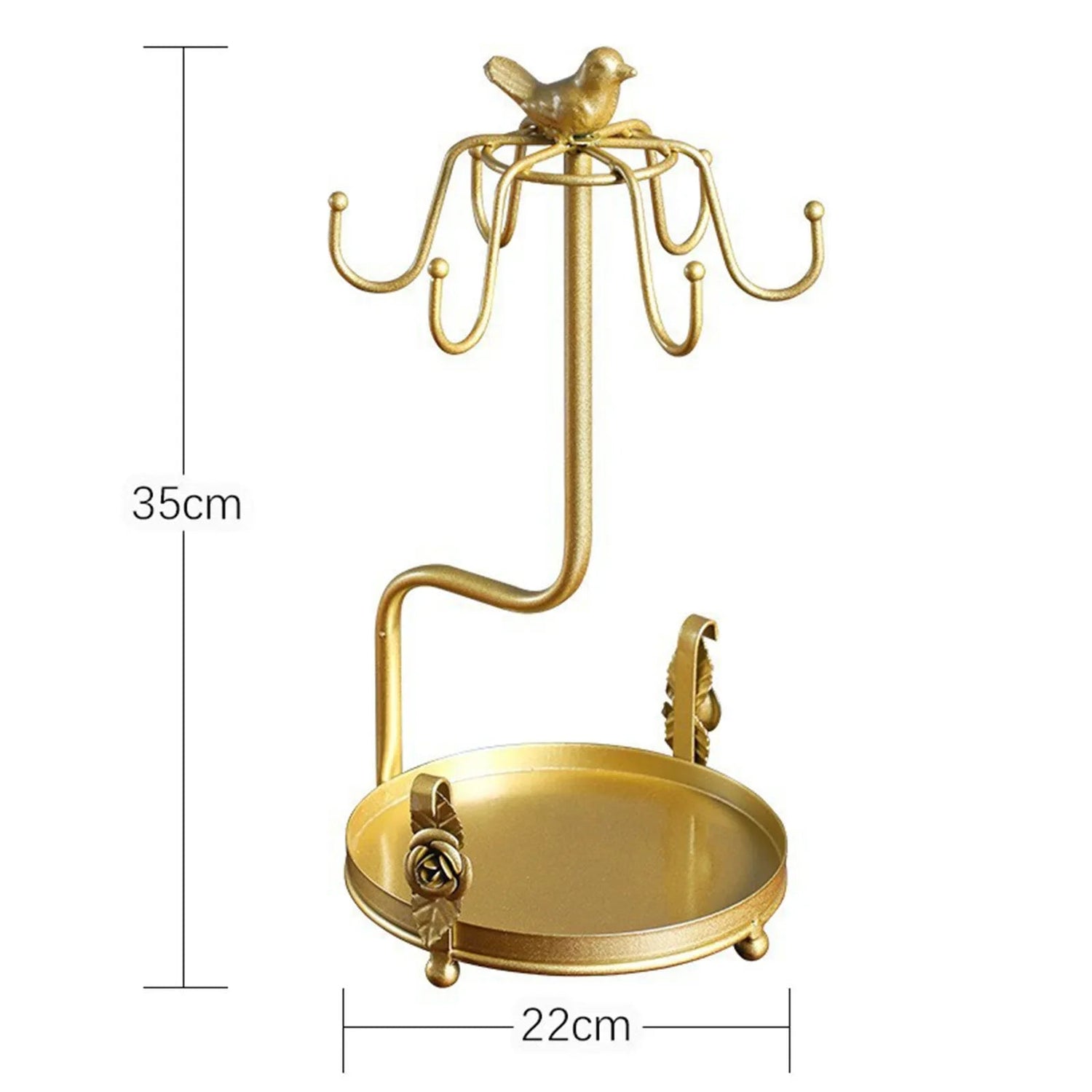 Suporte Para Xícaras E Pires De Ferro Dourado Suporte Para Xícaras E Pires De Ferro Dourado LightHousi