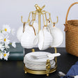 Suporte Para Xícaras E Pires De Ferro Dourado Suporte Para Xícaras E Pires De Ferro Dourado LightHousi Dourado