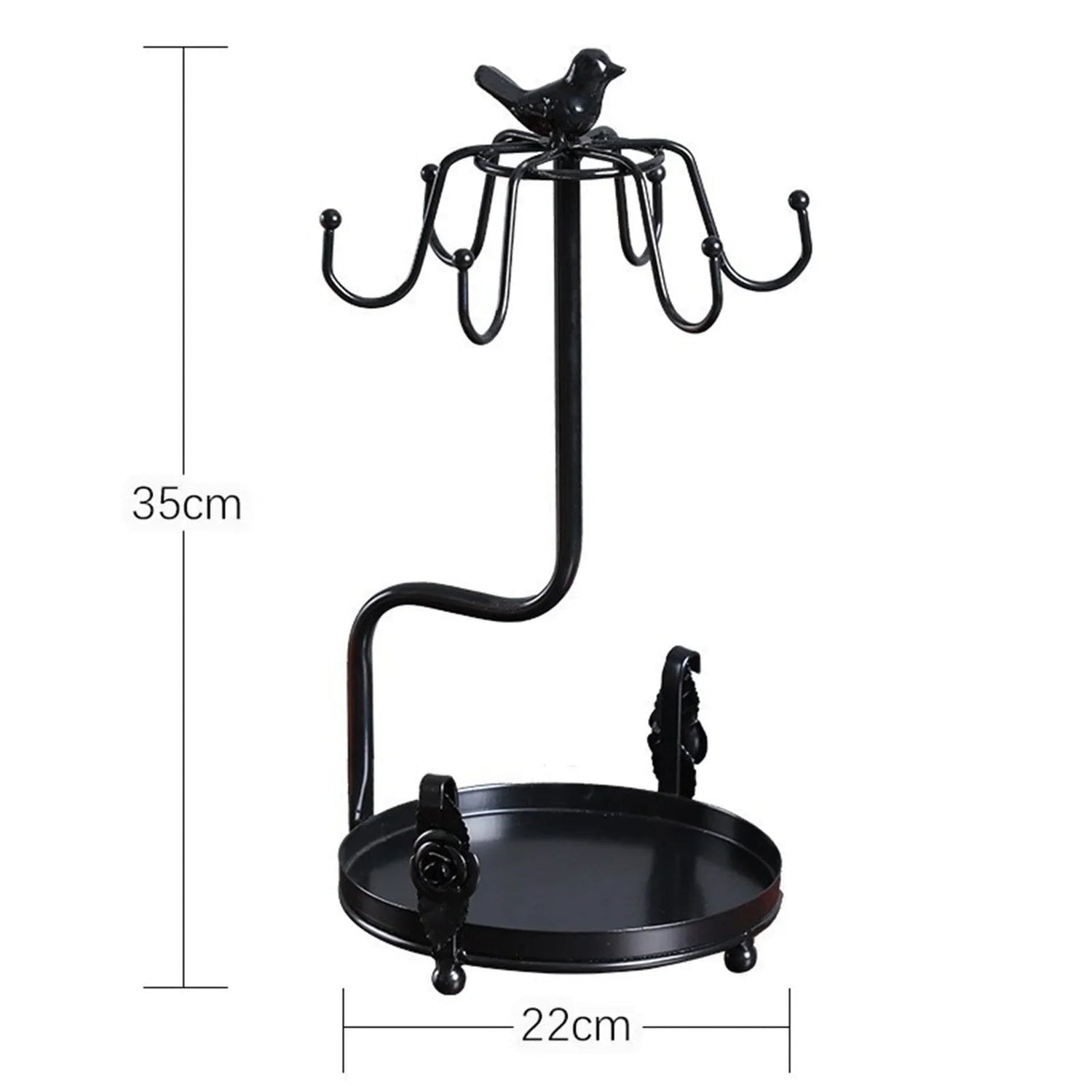 Suporte Para Xícaras E Pires De Ferro Dourado Suporte Para Xícaras E Pires De Ferro Dourado LightHousi Preto