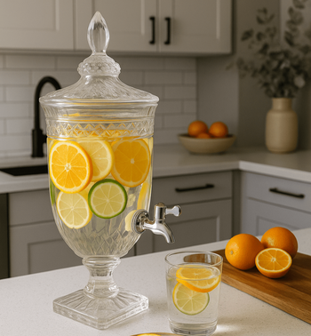 Suqueira Cristal com Pé e Tampa Brandon 2L - Wolff Coleção Cozinha>Armazenamento- Suqueira Cristal com Pé e Tampa Brandon 2L - Wolff Design & Casa