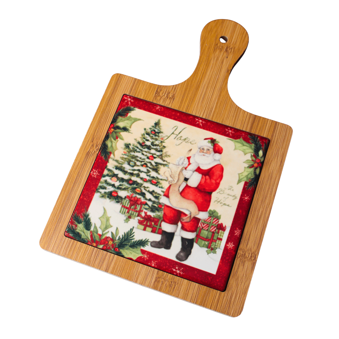 Tábua de Frios com Decoração Natalina Tábua de Carne com Decoração Natalina Design & Casa